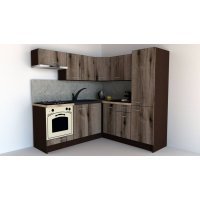 Bucatarie de Colt GENA NEW 9 DR. 190-200, Cu Corp de Cuptor, Wenge / Decor K366